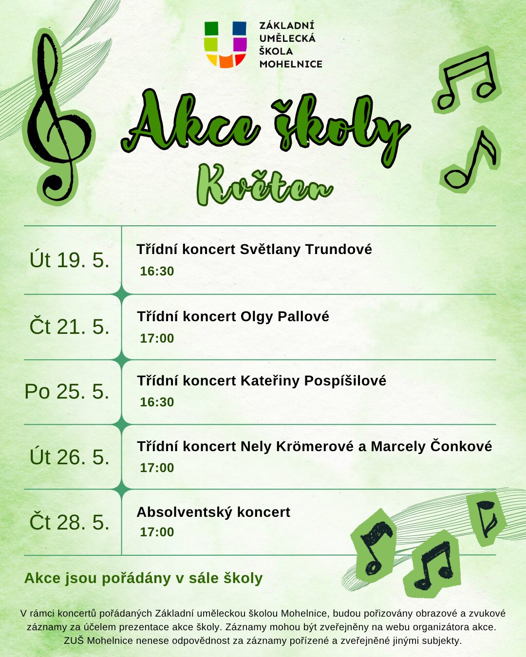 Akce školy – květen
